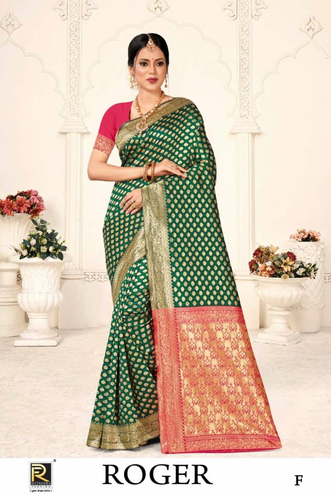 Roger By Ronisha Banarasi Silk Designer Wholesale Saree in India
